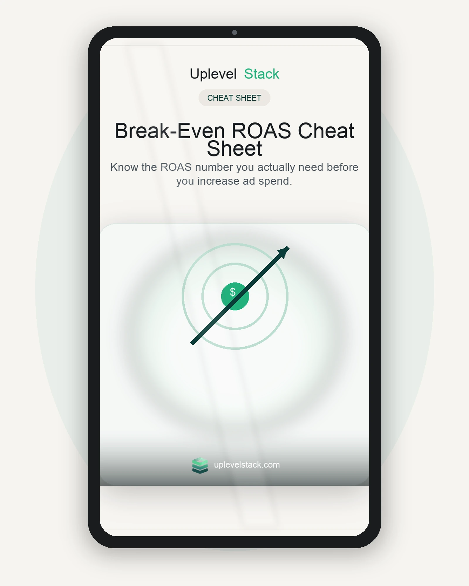 Break-Even ROAS Cheat Sheet cover mockup